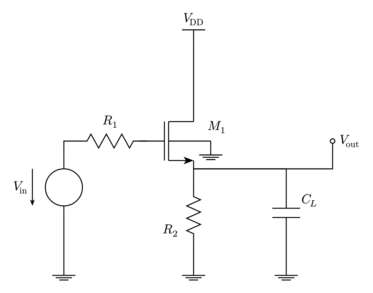 NMOSFET Amplifier Circuit