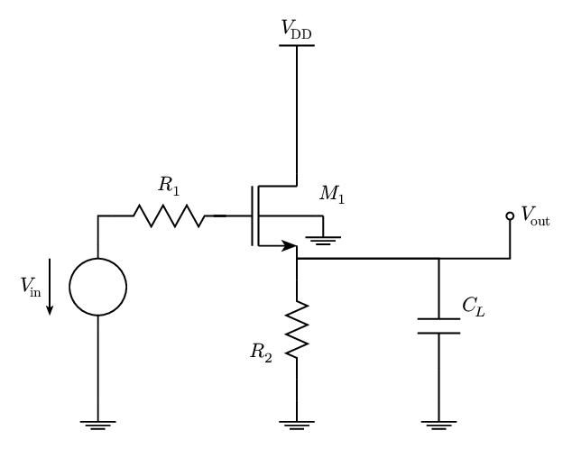 NMOSFET Amplifier Circuit